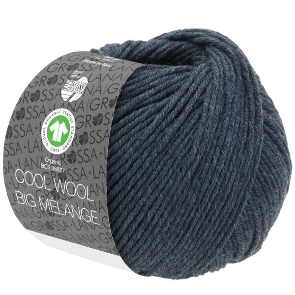 Lana Grossa - Cool Wool Big Melange GOTS 0211 schwarzblau meliert