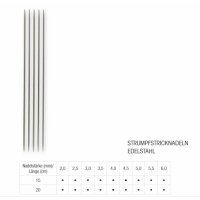 Lana Grossa - Strumpfstricknadel Edelstahl 15cm 2.0mm