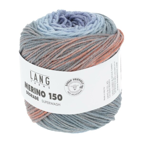 Lang Yarns - Merino 150 Dégradé 0001 hellblau/gelb/orange
