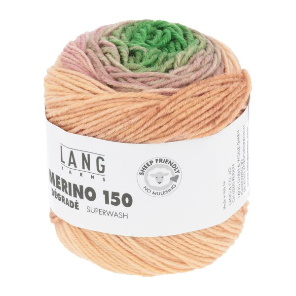 Lang Yarns - Merino 150 Dégradé 0003 grün/bordeaux/lachs