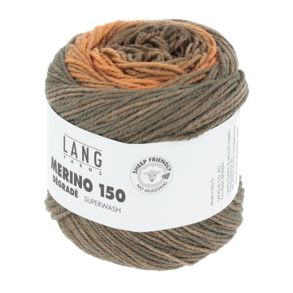 Lang Yarns - Merino 150 Dégradé 0006 orange/braun/grau