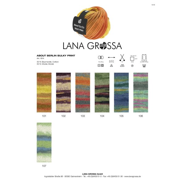 Lana Grossa 4 tinte 50 g About Berlin Bulky Wolle Kreativ Fb