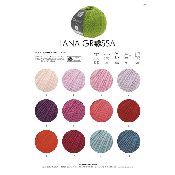 Lana Grossa Fb 212 blau/royal/rotbraun/opalgrün 100 g Wolle Kreativ Lucia