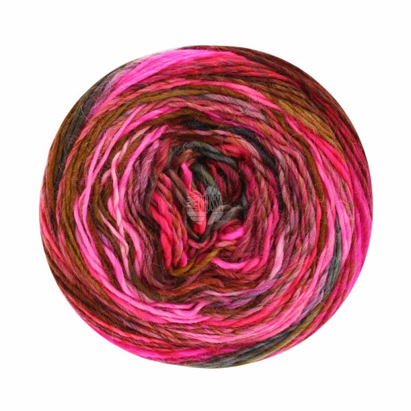 Lana Grossa - Colorissimo 0017 rosa pink zyklam schwarzrot rosenholz khaki oliv petrol