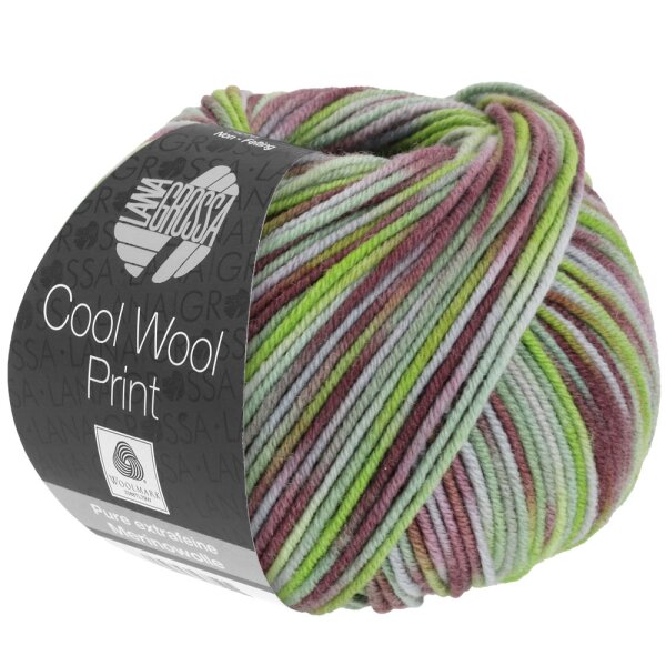 Lana Grossa - Cool Wool Print 0828 hellgrün resedagrün antikviolett hellgrau