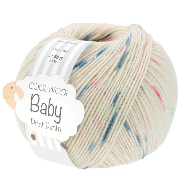 Lana Grossa - Cool Wool Baby Print Punto 0363 blassrosa pink hellblau blaugrau