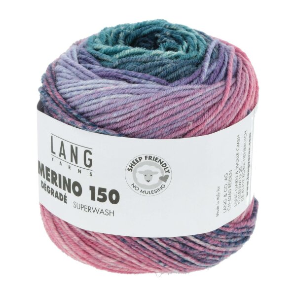 Lang Yarns - Merino 150 Dégradé 0009 rosa violett atlantik