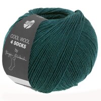 Lana Grossa - Cool Wool 4 Socks Uni 7701 dunkelgrün