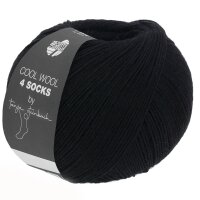 Lana Grossa - Cool Wool 4 Socks Uni 7706 schwarz