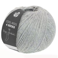 Lana Grossa - Cool Wool 4 Socks Uni 7709 hellgrau