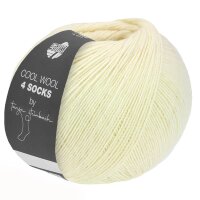 Lana Grossa - Cool Wool 4 Socks Uni 7710 rohweiß