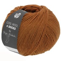 Lana Grossa - Cool Wool 4 Socks Uni 7712 rostbraun