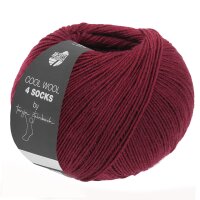 Lana Grossa - Cool Wool 4 Socks Uni 7716 bordeaux