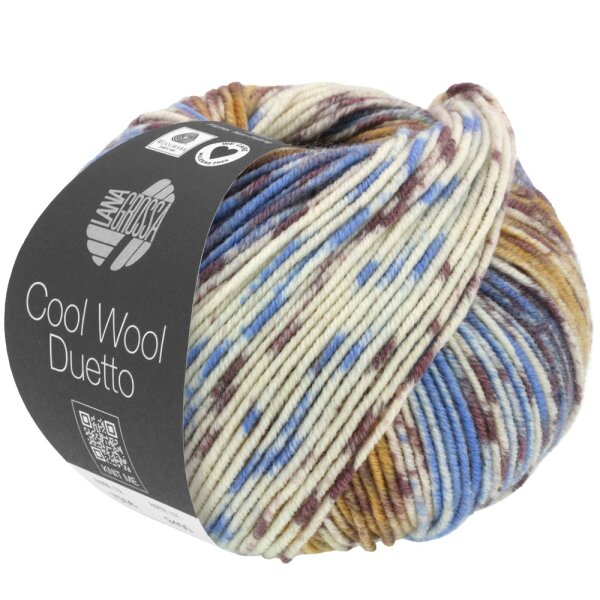 Lana Grossa - Cool Wool Duetto 7503 creme camel schokobraun blau hellblau