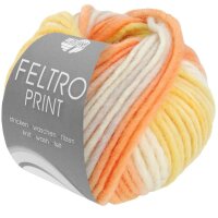 Lana Grossa - Feltro Print 1300 natur gelb apricot hellgrau