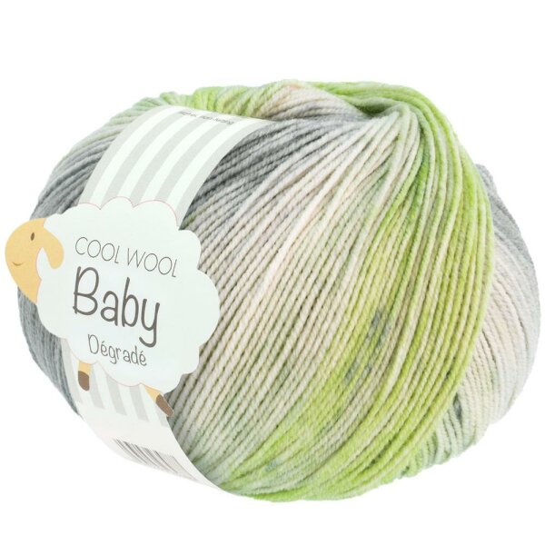Lana Grossa - Cool Wool Baby Degrade 0524 natur zartgrün silbergrau grau