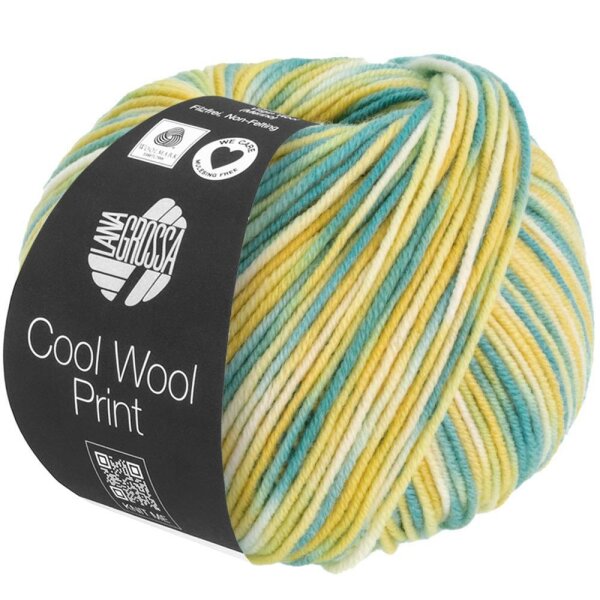 Lana Grossa - Cool Wool Print 0832 ecru vanille türkis petrol