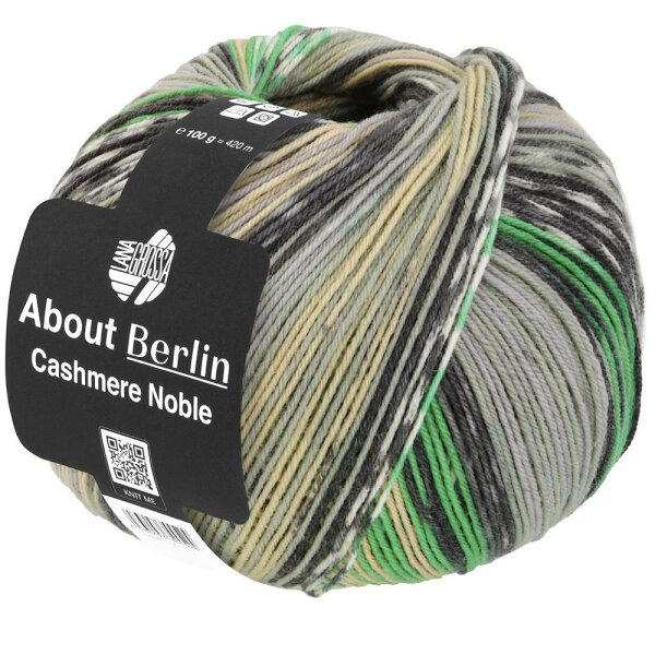 Lana Grossa - About Berlin Meilenweit 100g Cashmere Noble 0922 smaragd hellgrau anthrazit mint vanille dunkelgrau